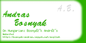 andras bosnyak business card